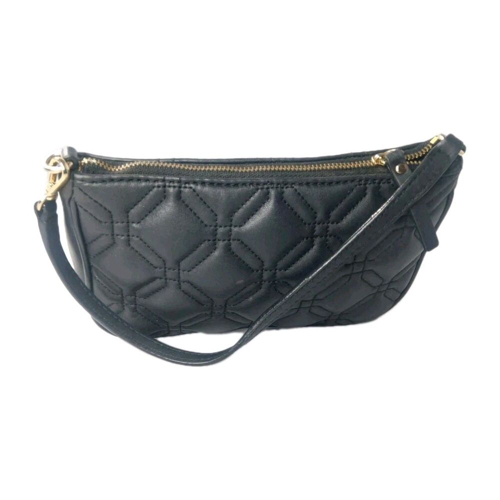 Kate Spade Linet Astor Court Quilted Black Leather Wristlet Purse WLRU1780 - Picture 6 of 11